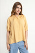 The Mustard Flowy Seersucker Blouse